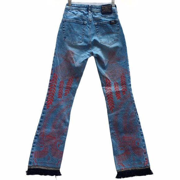 Y2K PARASUCO PATTERNED BOOTCUT JEANS - Picture 2 of 4
